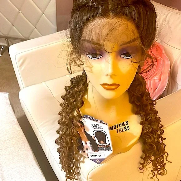 360 transparent lace wig twin braids but you can restyle this lace frontal wig Amazon.com : Atilck 360 Lace Front Wigs Human Hair Full Lace  main image 2